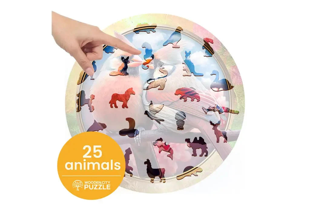 Wooden Puzzle 250 Birds In Love Opis 3