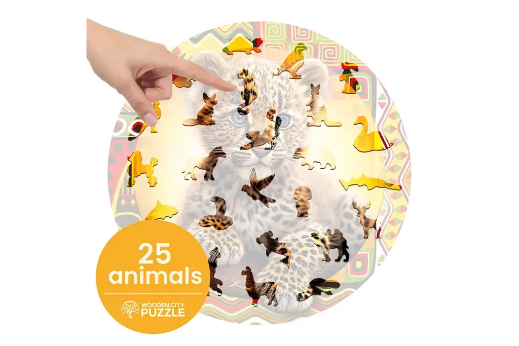 Wooden Puzzle 250 Cute Little Leopard Opis 3