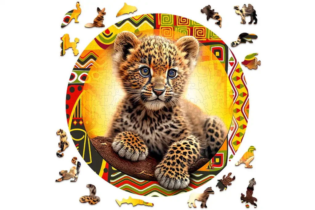 Wooden Puzzle 250 Cute Little Leopard Opis 2