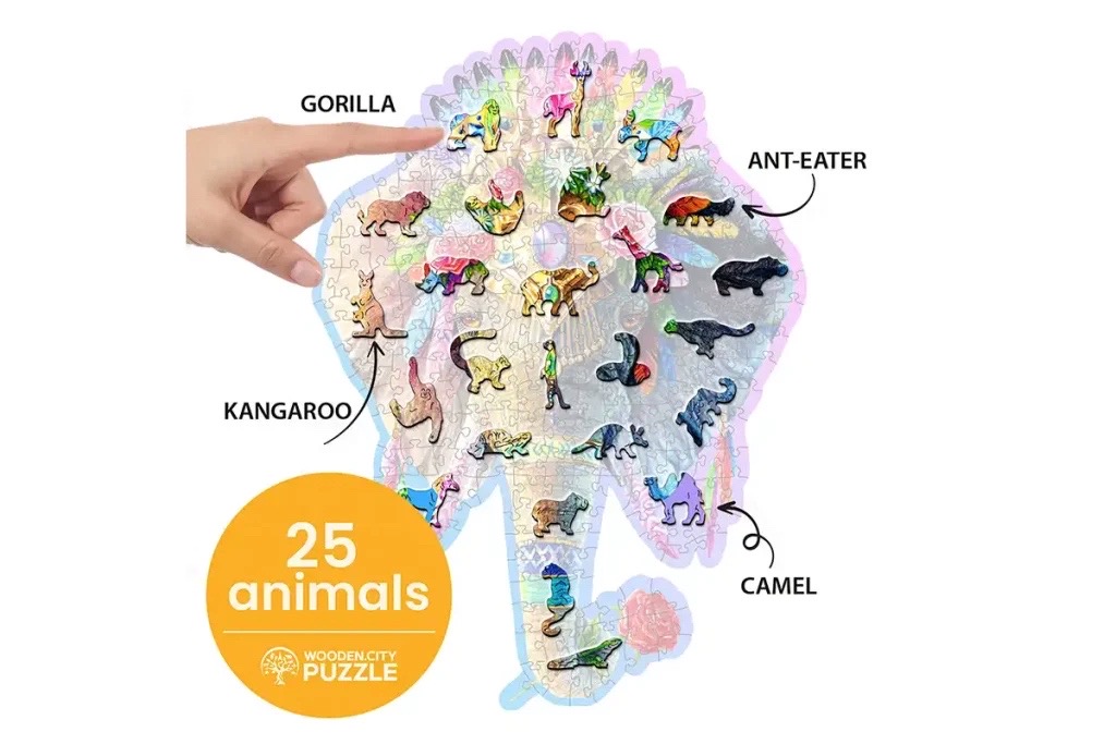 Wooden Puzzle 250 Elegant Elephant opis 4