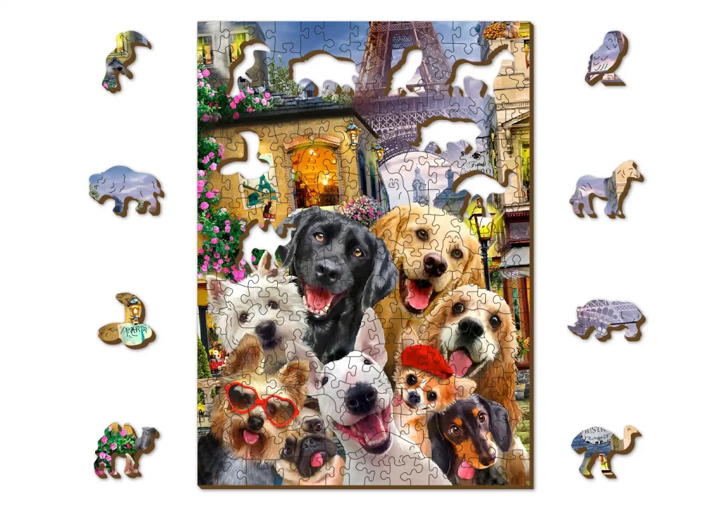 Wooden Puzzle 200 Puppies In Paris opis 1