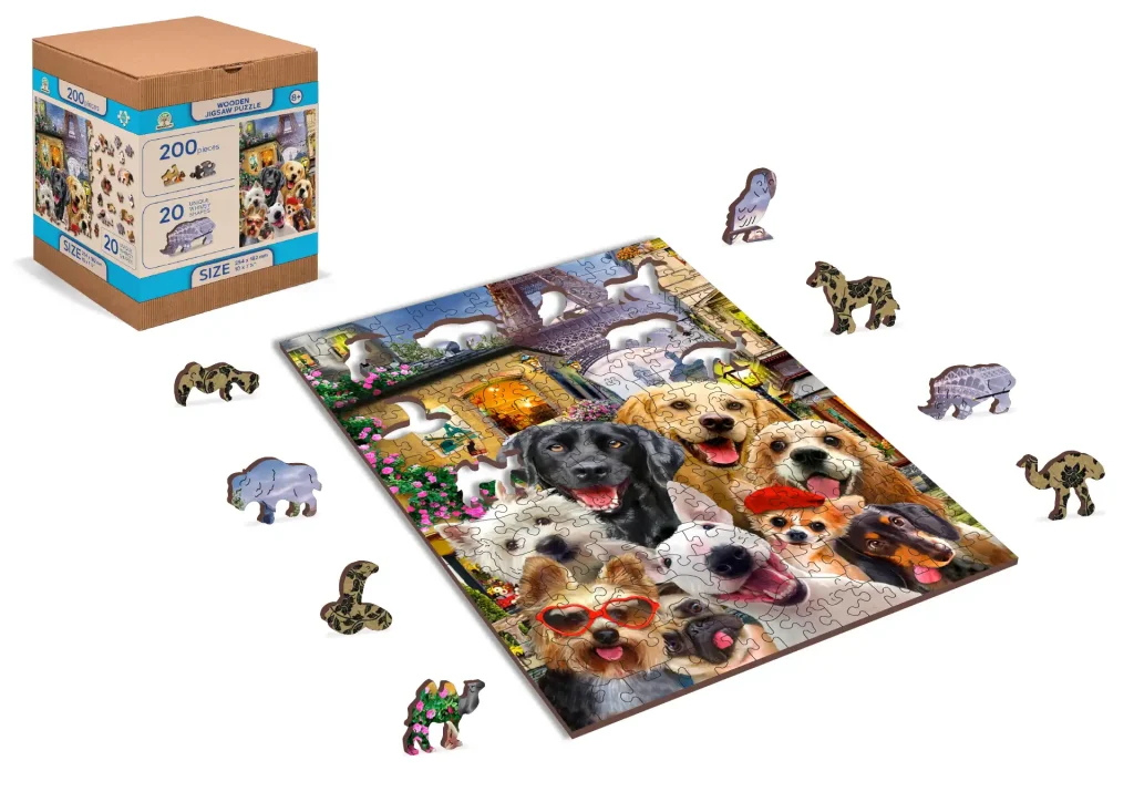 Wooden Puzzle 200 Puppies In Paris opis 2