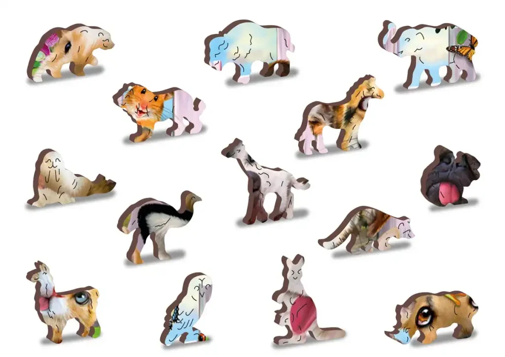 Wooden Puzzle 200 Crazy Pets opis 2