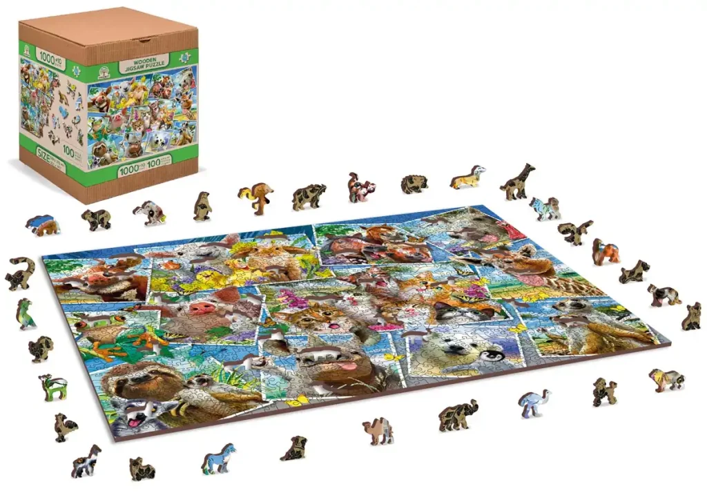 Wooden Puzzle 1000 Animal Postcards Opis 3