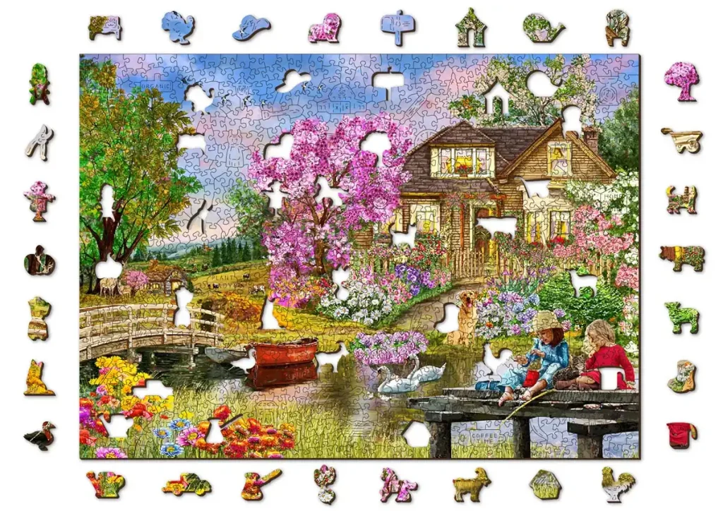 Wooden Puzzle 1000 Springtime Cottage Opis 9