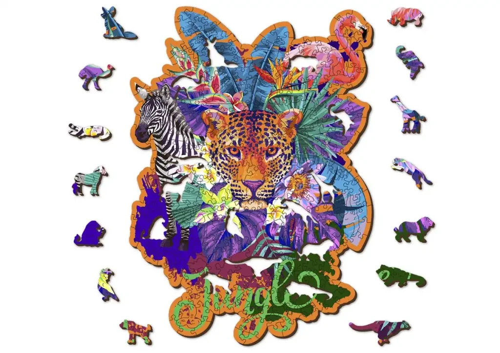 Puzzle bois forme animaux 300 Jungle Opis 7