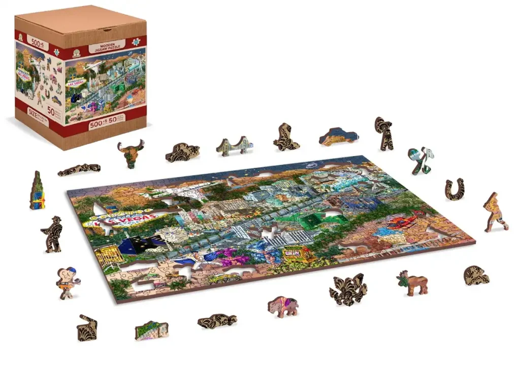 Wooden Puzzle 500 Welcome To Las Vegas Opis 3