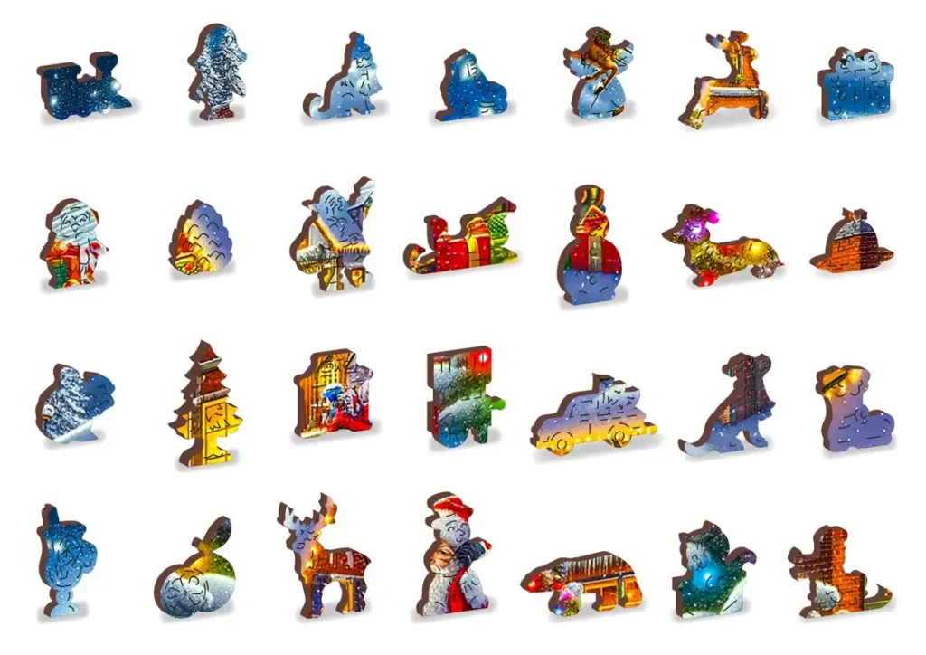 Wooden Puzzle 1000 Santa's Joyful Journey Opis 3