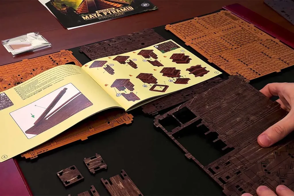 3D Wooden Escape Puzzle Clue Box – Maya Pyramid