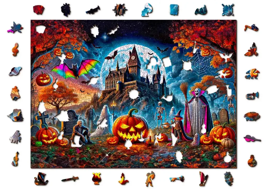 Wooden Puzzle 1000 Halloween Castle Opis 7