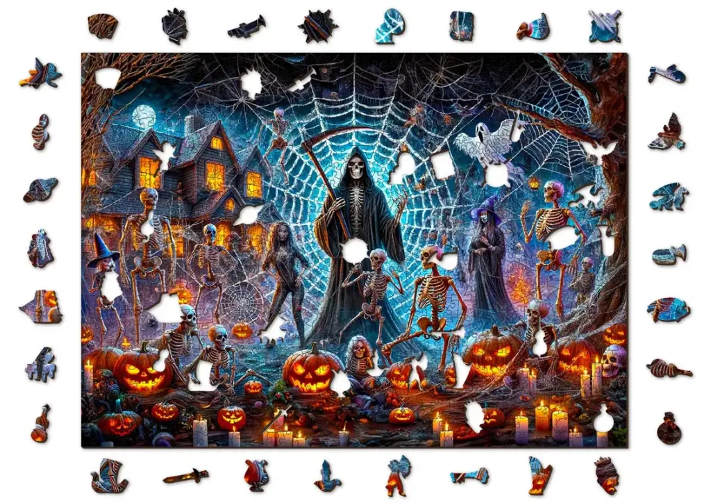 Wooden Puzzle 1000 Grim Reaper's Halloween Opis 7