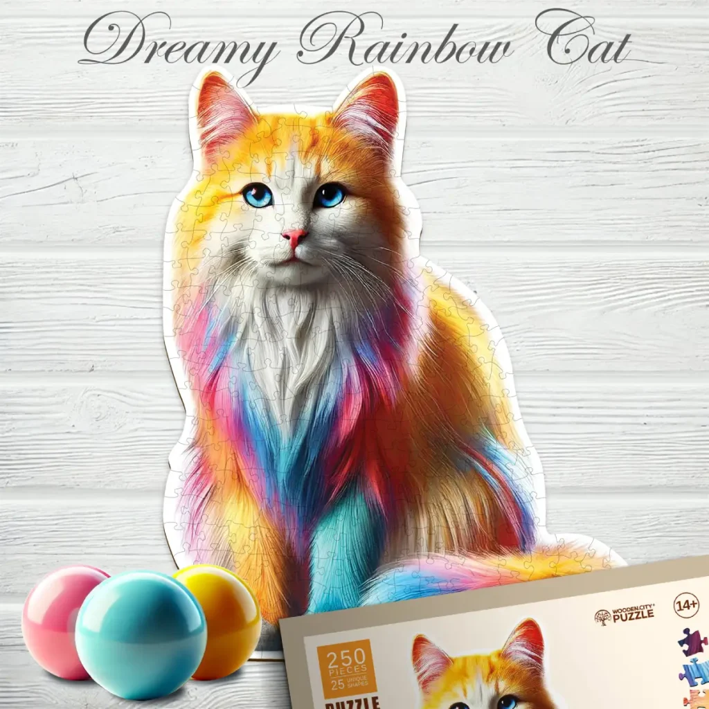 Dreamy Rainbow Cat 250 Wooden Puzzle 2