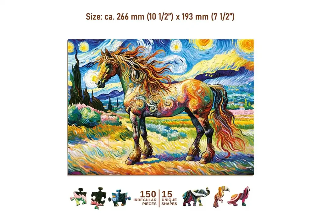 Wooden Puzzle 150 Modern Horse Opis 3