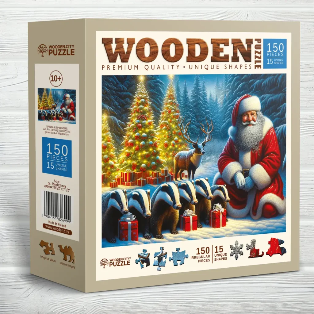 Santa & Badgers 150 Wooden Puzzle 4