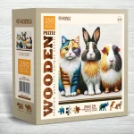 Cat & Rabbit & Guinea Pig 250 Wooden Puzzle 4