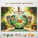 Cats and Fish 500 Wooden Puzzle 1