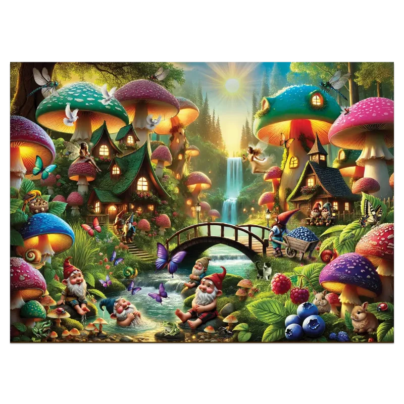 Mushroom Wonderland 1000 Wooden Puzzle 7