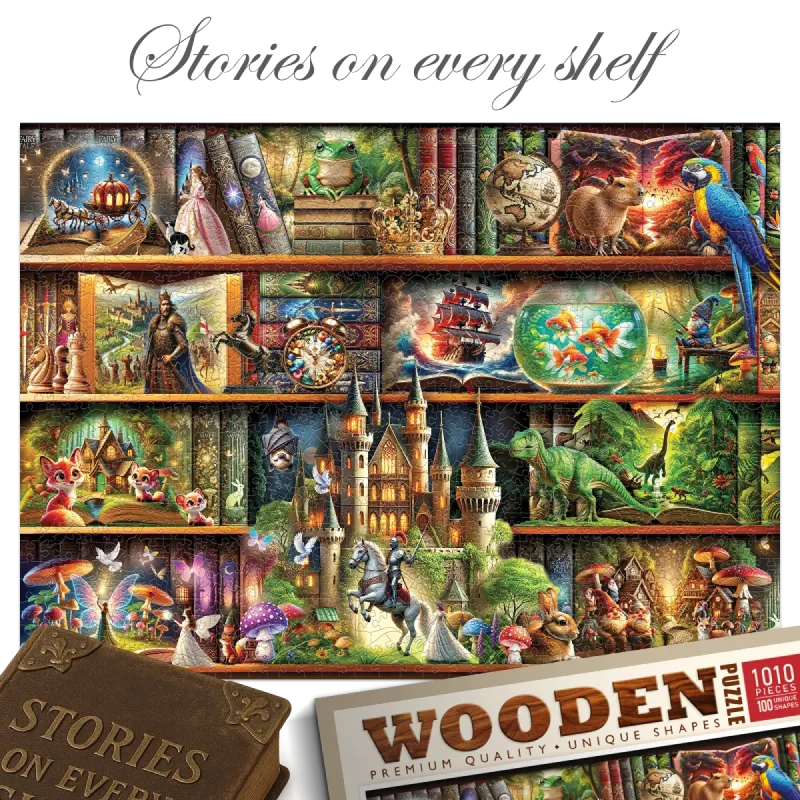 Stories On Every Shelf 1000 Wooden Puzzle 1