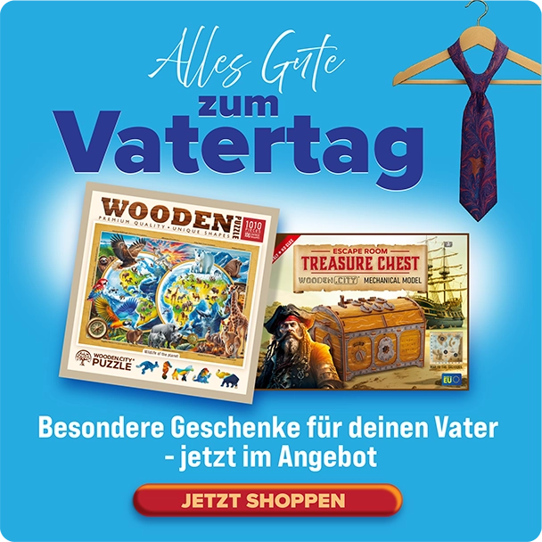 Holzpuzzles und Modelle für Papa