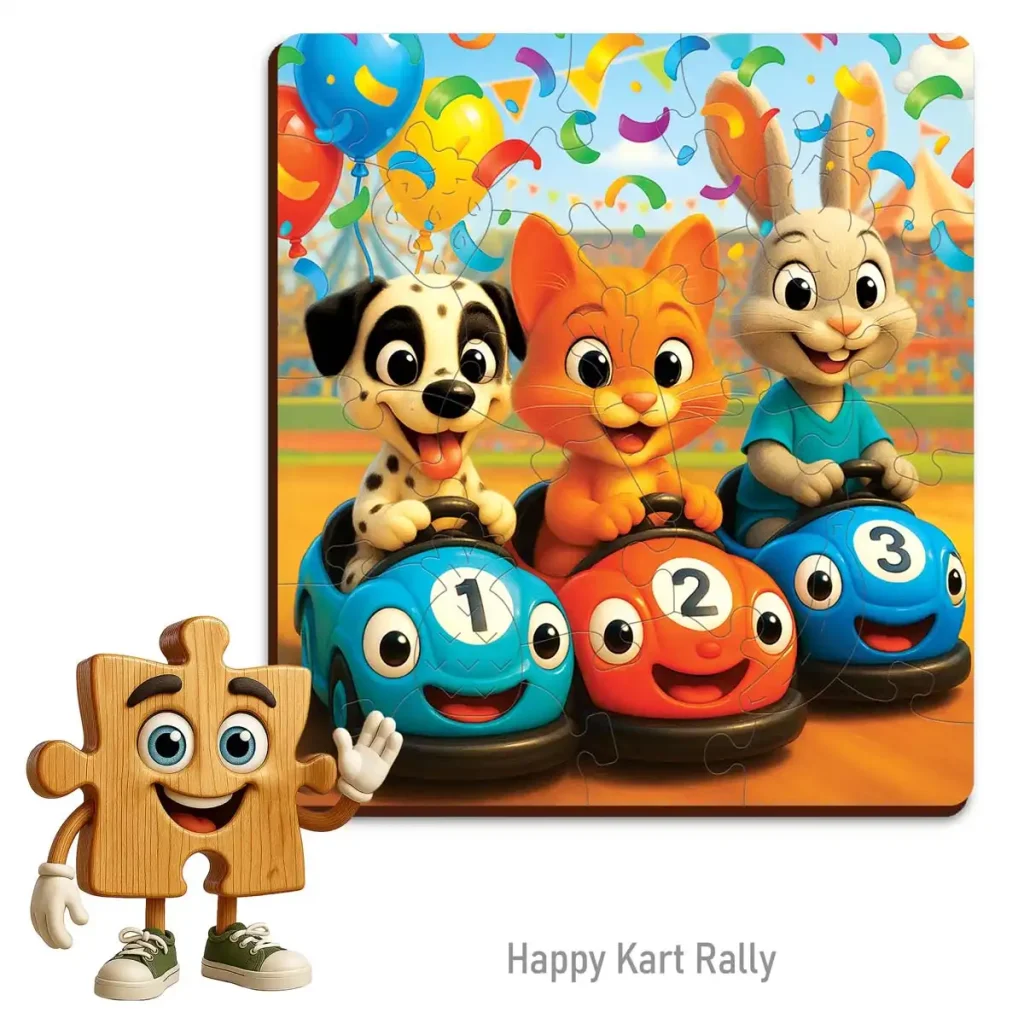 Wooden Puzzle 20 Happy Kart Rally 1