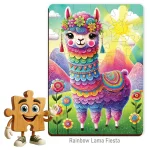 Wooden Puzzle 40 Rainbow Llama Fiesta 1