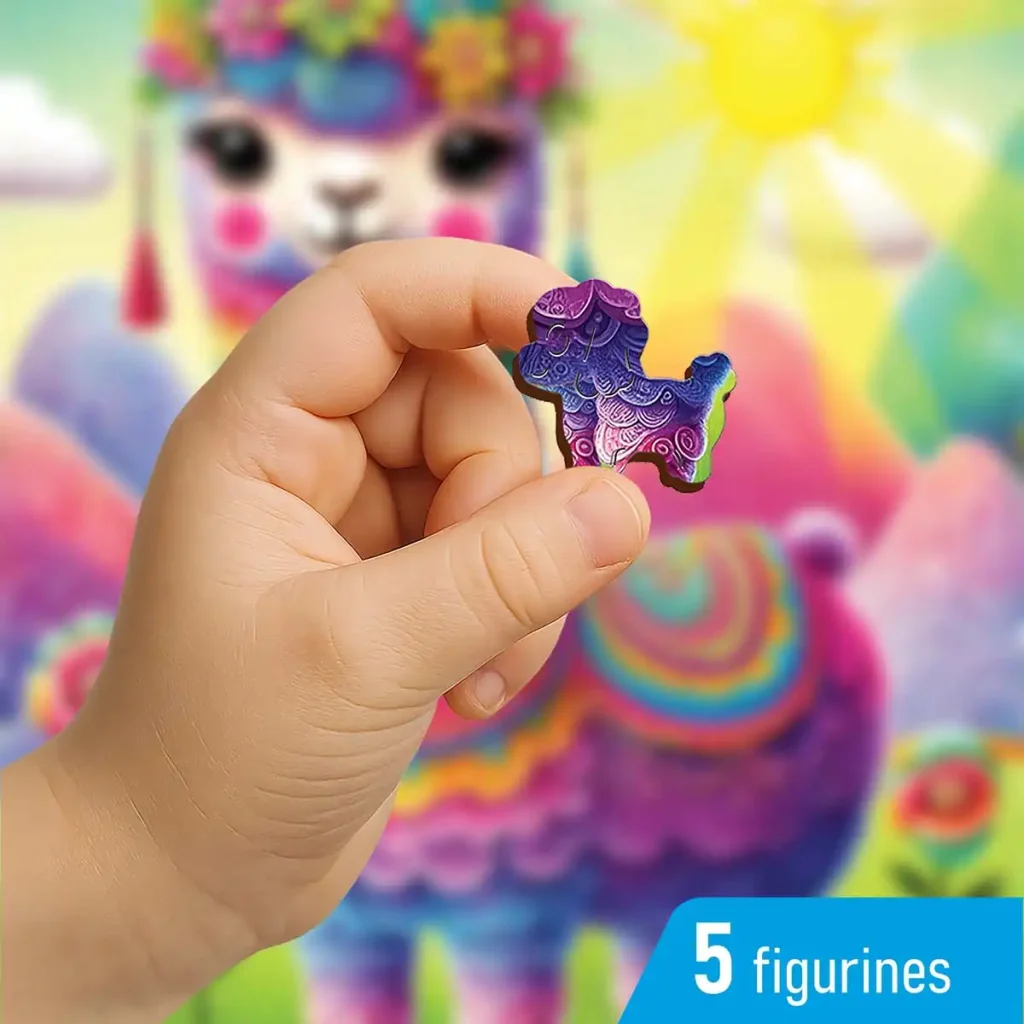 Wooden Puzzle 40 Rainbow Llama Fiesta 4