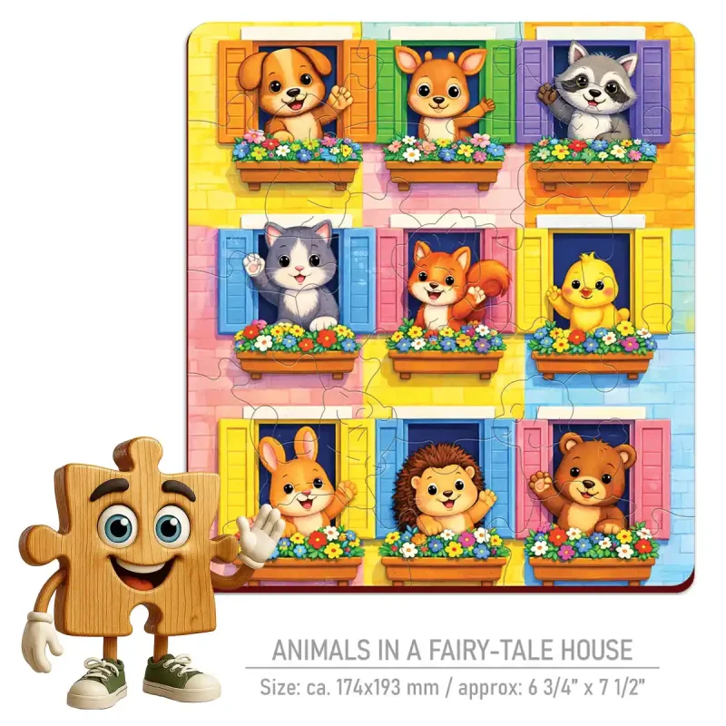 Wooden Puzzle 20 Animals in a Fairy-Tale House 1