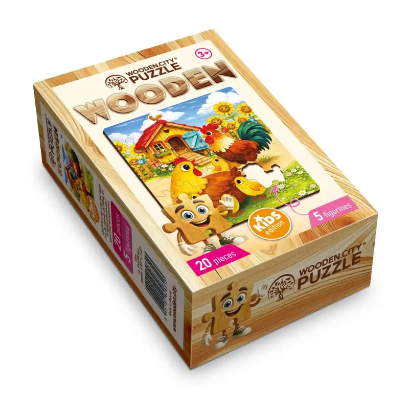 Wooden Puzzle 20 Chicken Family on the Farm 5
