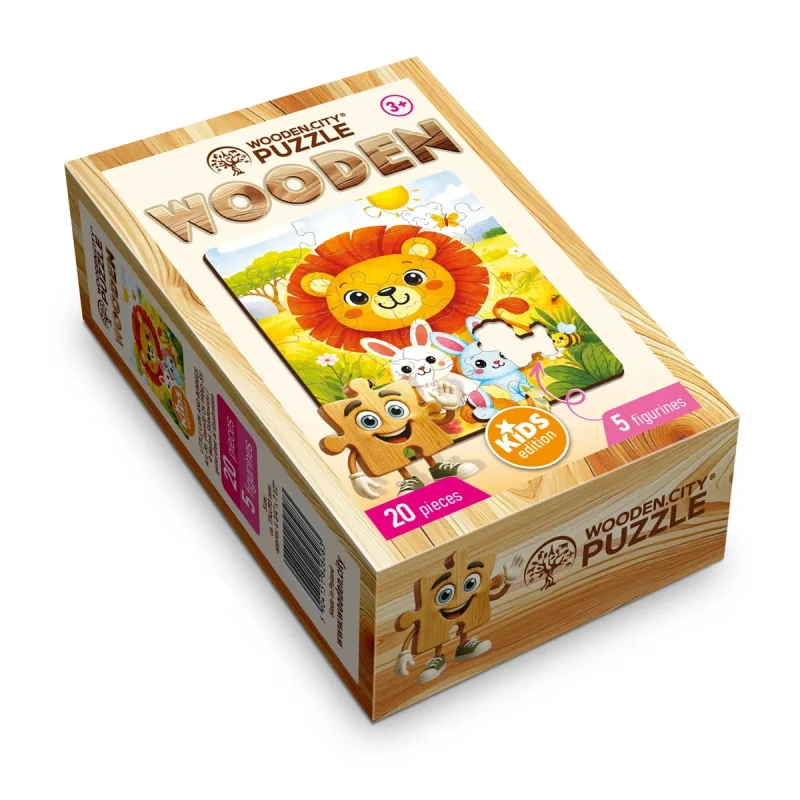 Wooden Puzzle 20 little lion and bunnies 5