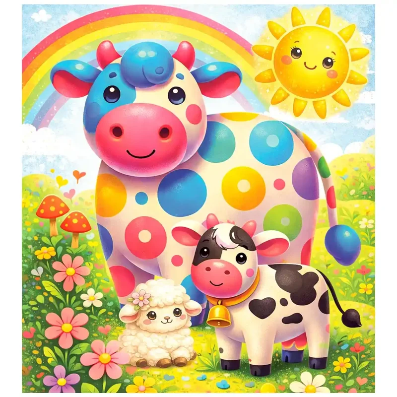 Wooden Puzzle 20 Rainbow Cow 2