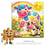 Wooden Puzzle 20 Rainbow Cow