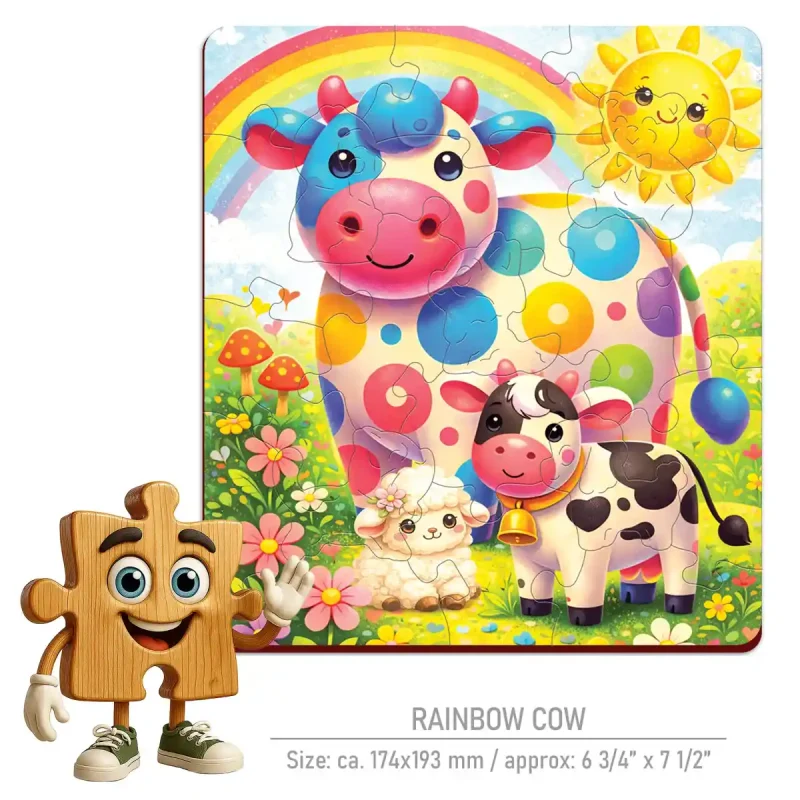 Wooden Puzzle 20 Rainbow Cow