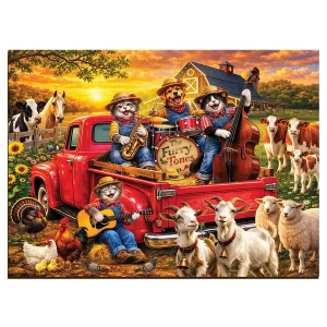 Wooden Puzzle 1000 Cat Band on the Farm 10