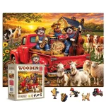 wooden-puzzle-1000-Cat-Band-on-the-Farm-7 Wooden Puzzle 1000 Cat Band on the Farm 7