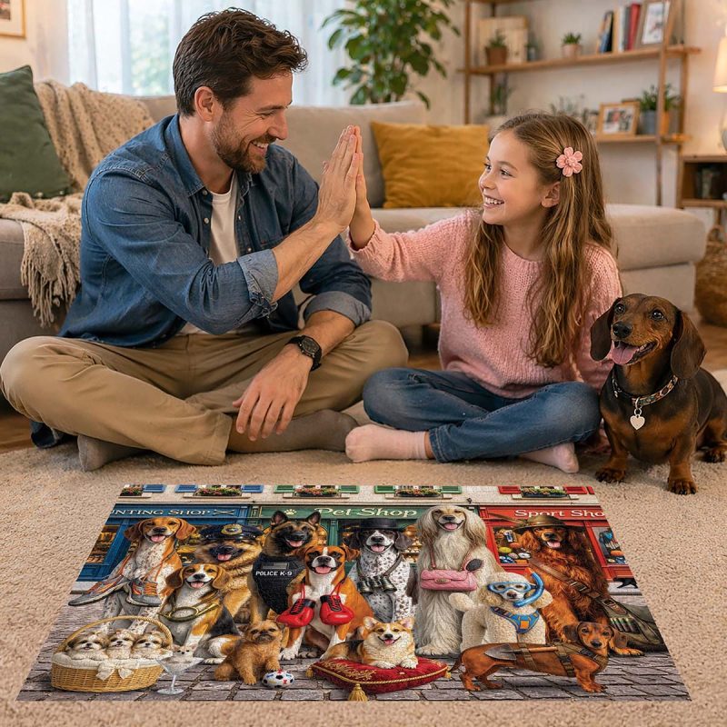 Wooden Puzzle 1000 Dogs About Town 4